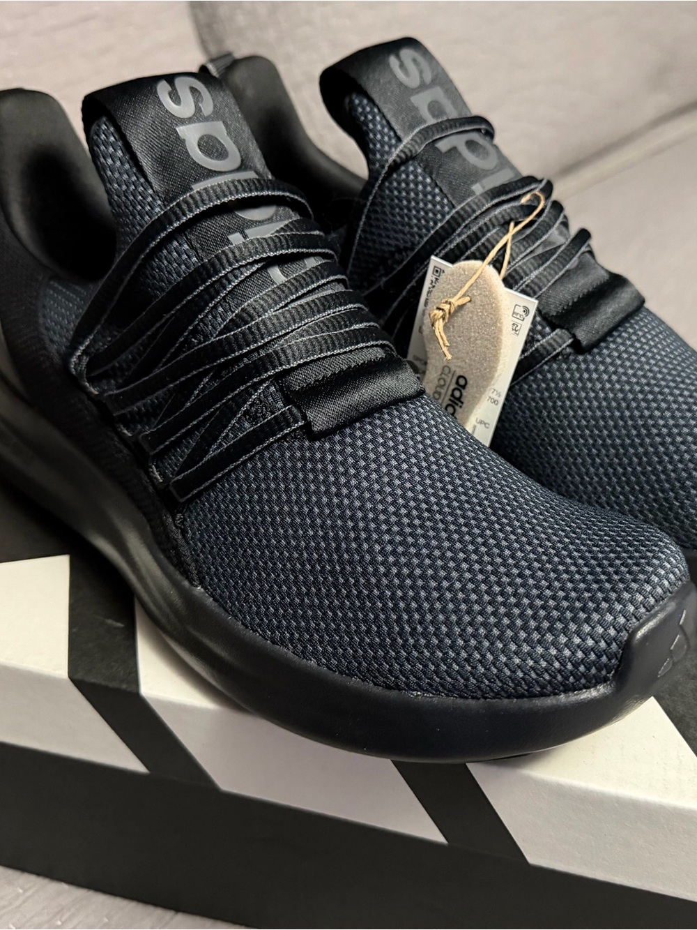adidas Men's Black Knit Slip-On Sneakers